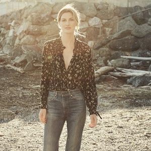 Doen Baltic Top scroll print black brand new small